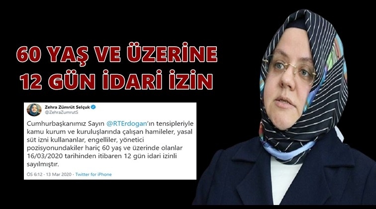 60 yaş ve üzerine 12 gün idari izin