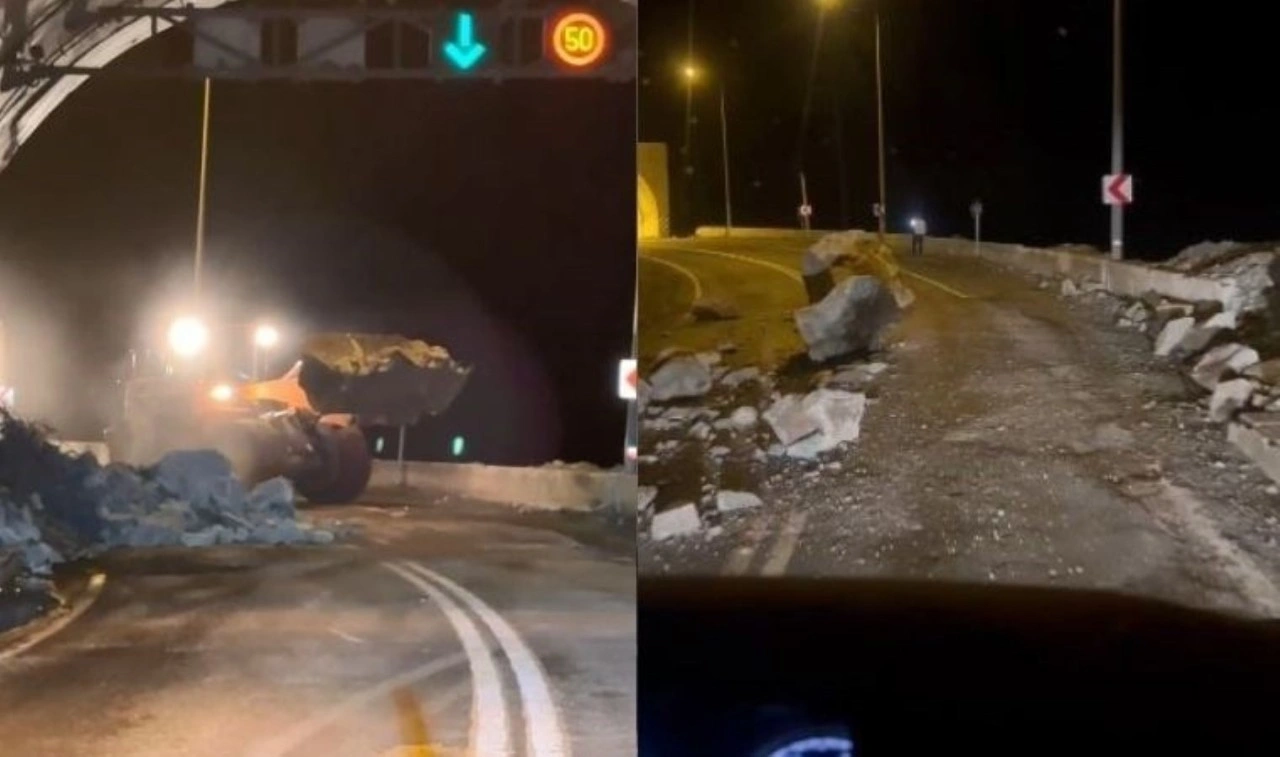 Artvin'de tünel girişinde heyelan: Yol trafiğe kapandı