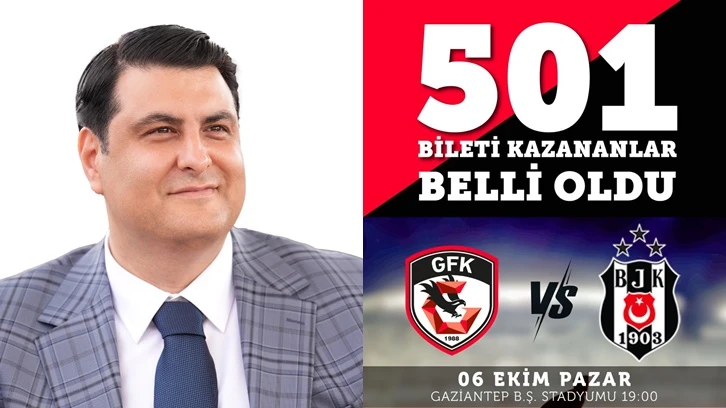 Başkan Yılmaz'dan Gaziantep FK-Beşiktaş maçına 501 bilet