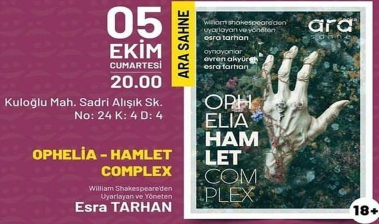 Beyoğlu'nda 'Yaşasın Sahneler' tiyatro gösterimleri Ophelia-Hamlet oyunlarıyla başlıy