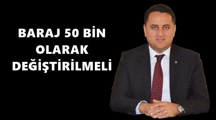 Çeliktürk: Baraj 50 bin olmalı