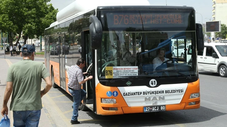 Gaziantep'te bayram boyunca ulaşım ücretsiz 