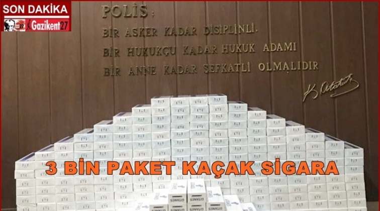 Gaziantep'te 3 bin paket kaçak sigara yakalandı