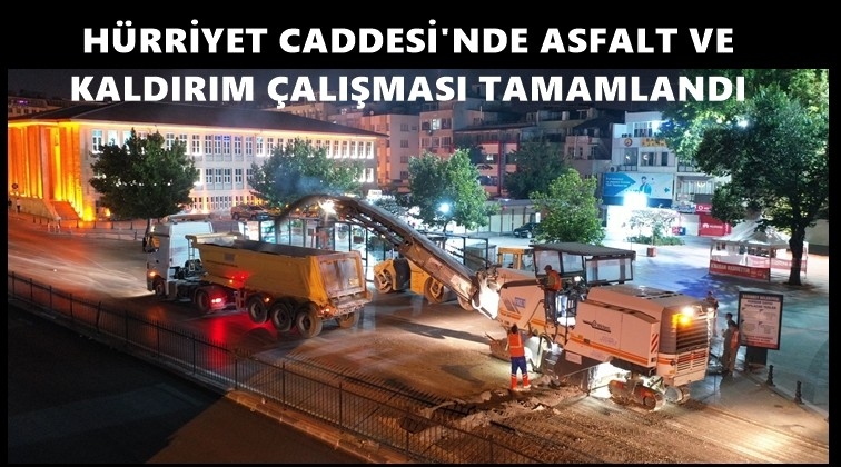 Hürriyet Caddesi'nde çalışma tamamlandı