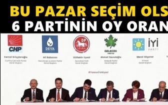 İşte 6 partinin toplam oy oranı...