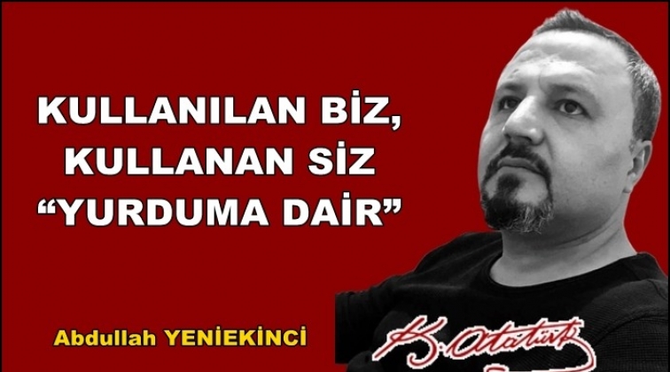 Kullanılan biz, kullanan siz 'Yurduma Dair'