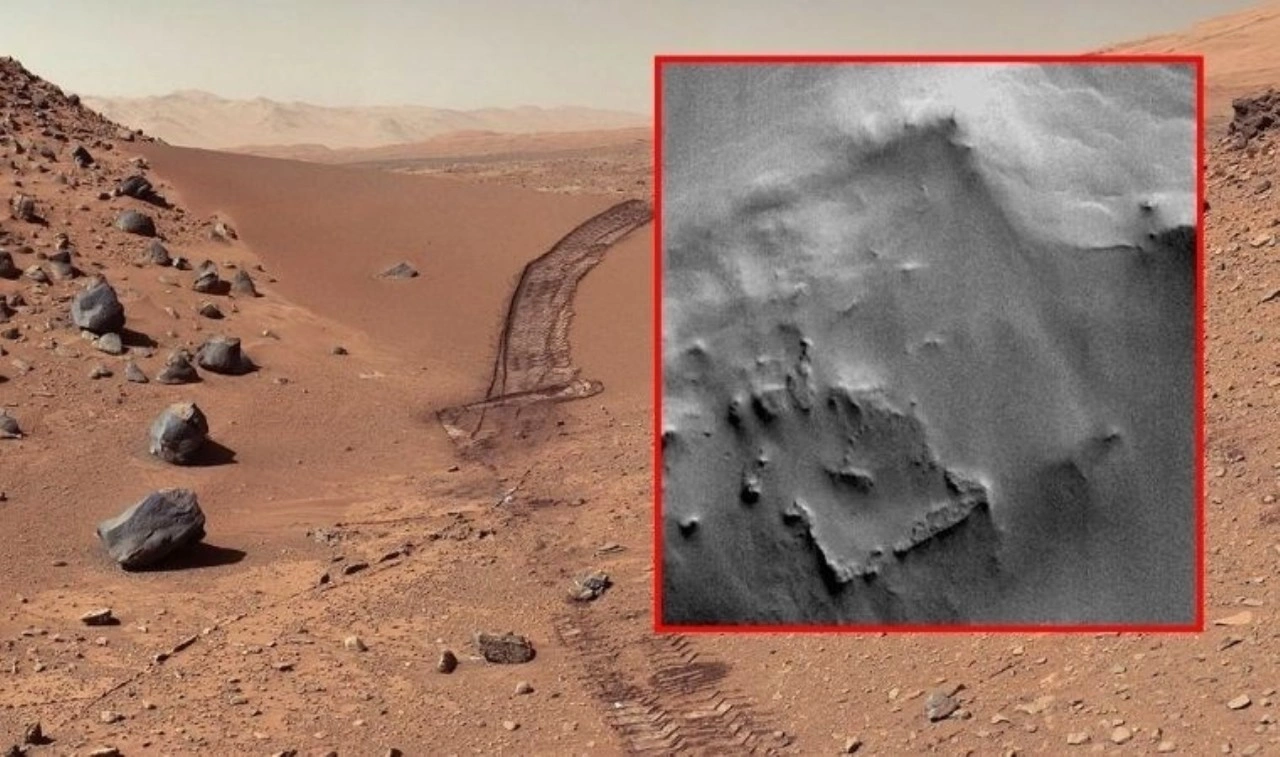 Mars'ta görüntülenen ilginç kare yapı nedir?