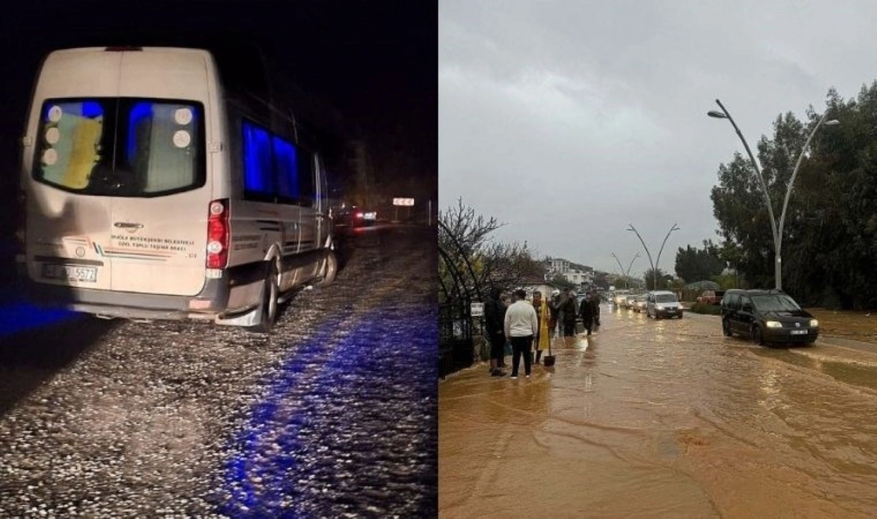 Muğla'da sağanak: Araçlar yollarda kaldı, evleri su bastı