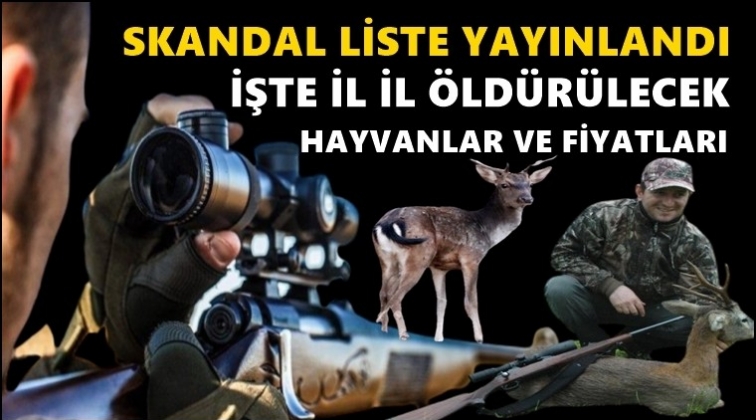 Öldürülecek hayvanlar ve ücretleri açıklandı!