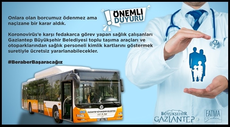 Sağlık çalışanına otopark ve ulaşım ücretsiz