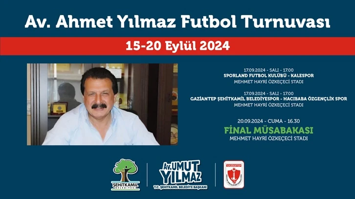 Şehitkamil'den Ahmet Yılmaz anısına futbol turnuvası