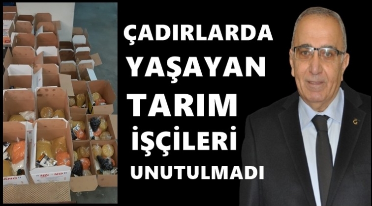 Tarım işçilerine gıda paketi ve ev eşyası