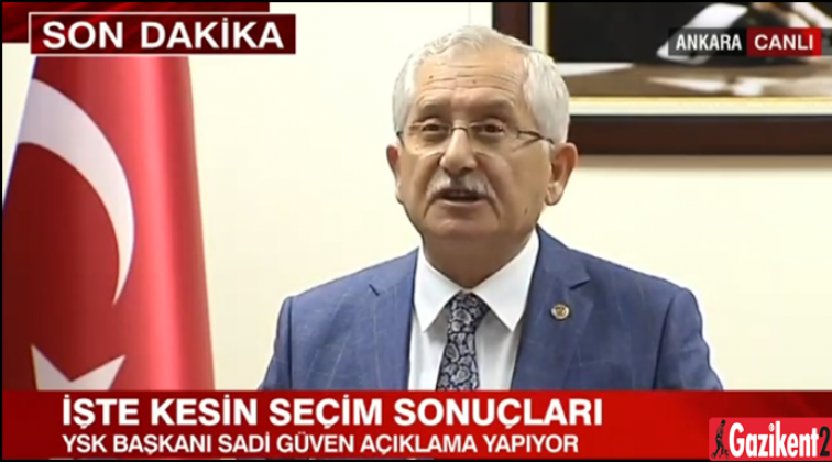 YSK, kesin seçim sonuçlarını açıkladı