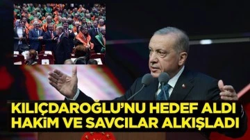 Hakim ve savcılar Erdoğan'ı ayakta alkışladı...