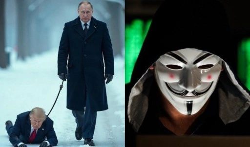 Oval Ofis krizinin yankıları sürüyor: Anonymous'tan, Putin-Trump görseli