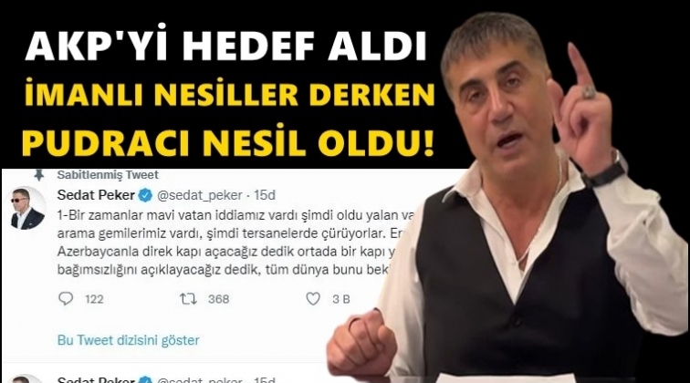 Peker: 'İmanlı nesiller yetiştireceğiz' derken...