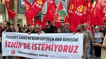 TKP'den İzmir'de ABD gemisi eylemi: ‘Katil ABD işbirlikçi AKP’