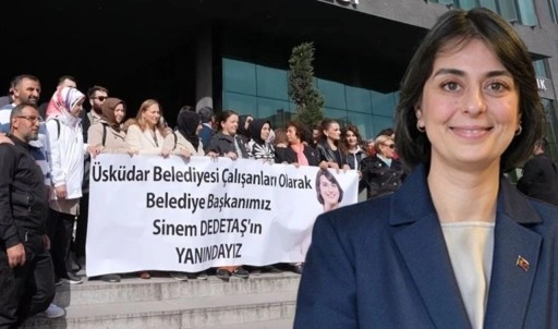 Üsküdar'da Sinem Dedetaş'a destek: 'Hayasız ve aşağılık, cinsiyetçi hareketleri nefre