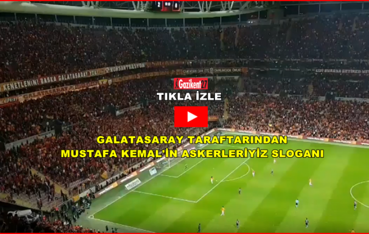 Galatasaray taraftarından Mustafa Kemalin Askerleriyiz sloganı