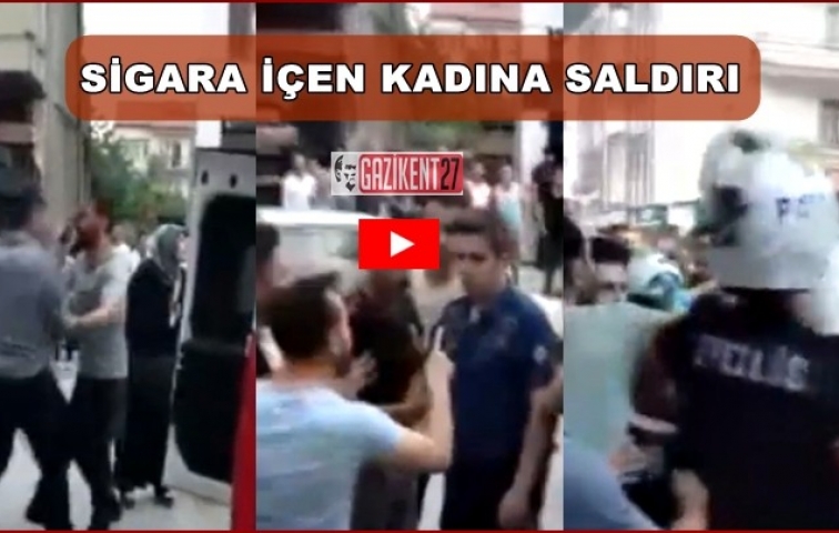 SOKAKTA SİGARA İÇEN KADINA DAYAK!