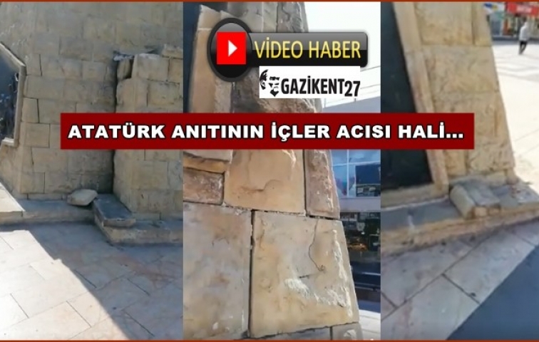 GAZİANTEP&#039;TE ATATÜRK ANITI&#039;NIN İÇLER ACISI HALİ