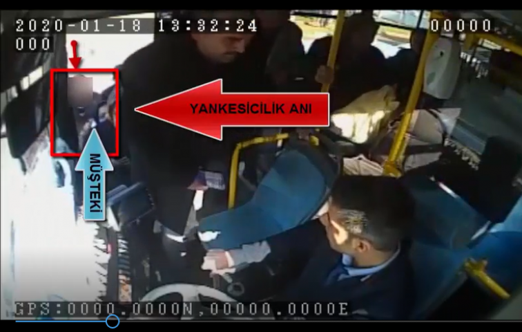 GAZİANTEP&#039;TE HALK OTOBÜSÜNDE YANKESİCİLİK ANI