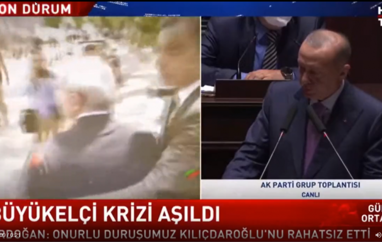 ERDOĞAN GRUP TOPLANTISINDA KILIÇDAROĞLU&#039;NA ÇUBUK&#039;TA YAPILAN SALDIRI GÖRÜNTÜLERİNİ İZLETTİ!