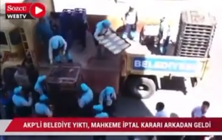 BELEDİYE YIKTI, MAHKEME KARARI ARKADAN GELDİ!