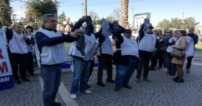 EMEKLİLERDEN 'DONLU' PROTESTO